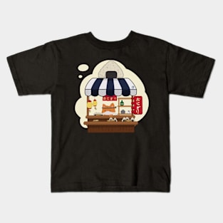 Fox San and his Onigiri Stand Kids T-Shirt